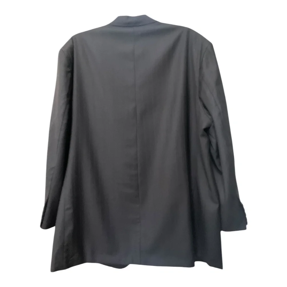 Size XXL David G. Cotugno Mens 2 Button Silk Wool Blazer Jacket Black Stripes